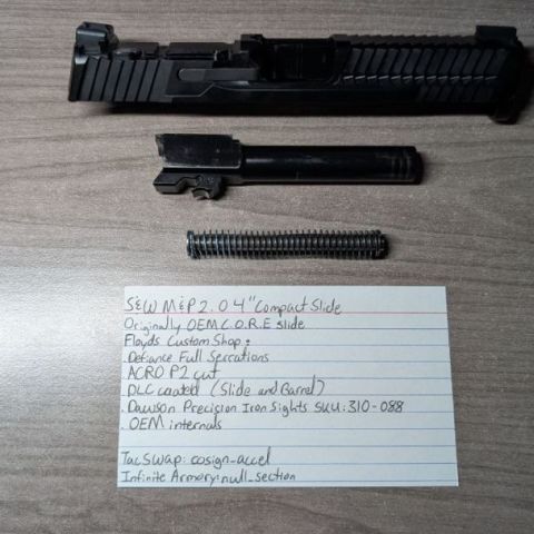 S&W M&P 2.0 4″ ACRO P2 CUT CUSTOM SLIDE ASSEMBLY By Floyds Custom Shop