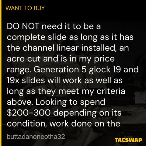 Glock 45 Slide W/ Acro Cut