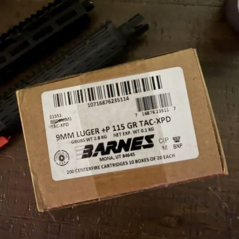 Barnes 9mm 115 gr. +P TAC-XPD