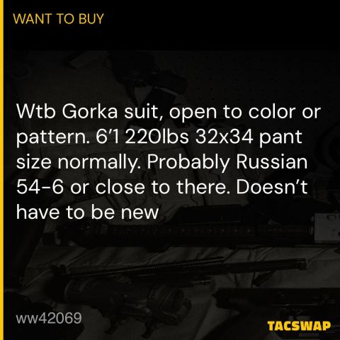 Wtb Gorka suit 