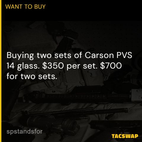WTB Carson PVS 14 Glass