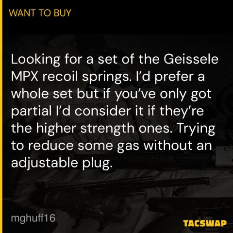 ISO Geissele MPX Recoil Spring