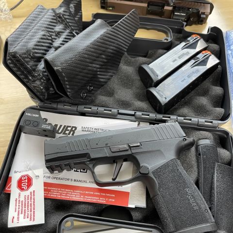 P365x macro new , holsters.  Willing to sell without FCU.