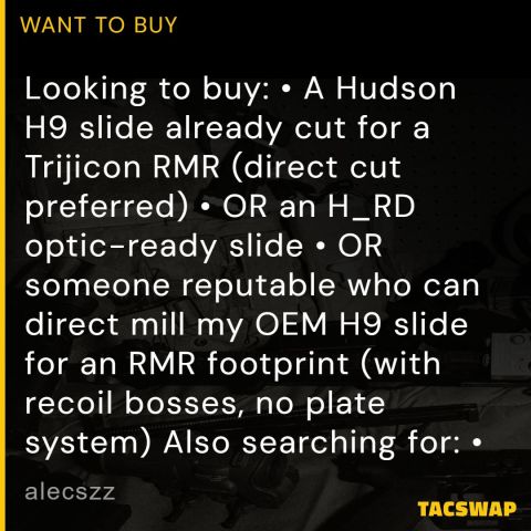 WTB – Hudson H9 RMR Slide 