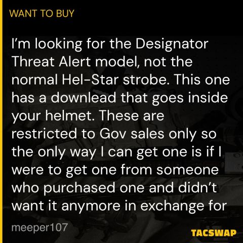 Need a Hel-Star DTA Strobe
