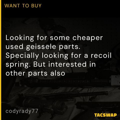 Wtb cheap geissele parts 