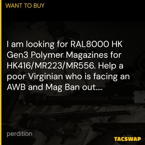 WTB: RAL8000 HK Gen3 Mags