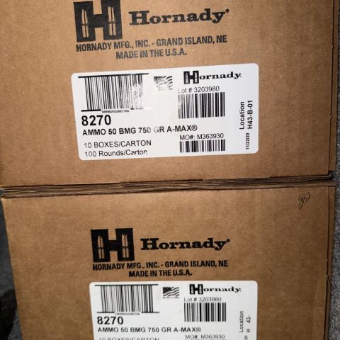 Hornady 50 BMG A-MAX Match