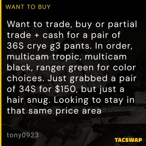Crye 36s pants WTB 