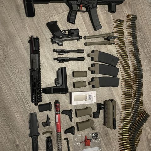 Gun parts. Furniture. Trigger.