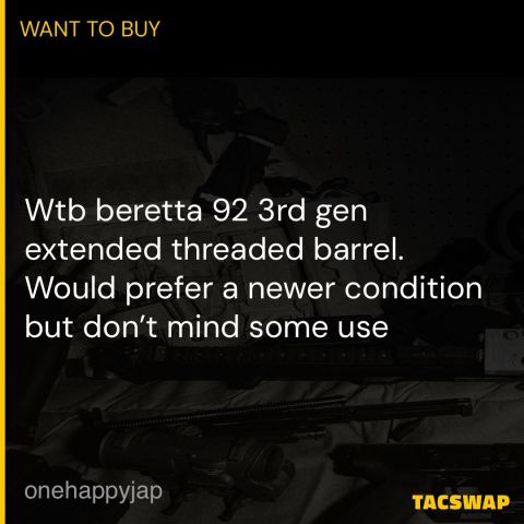 Wtb beretta threaded barrel