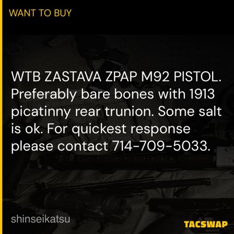 WTB ZASTAVA ZPAP M92