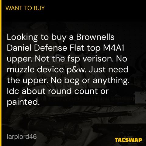 WTB DANIEL DEF M4 upper