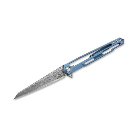 Defcon Peregrine Damascus Blue Pocket Knife
