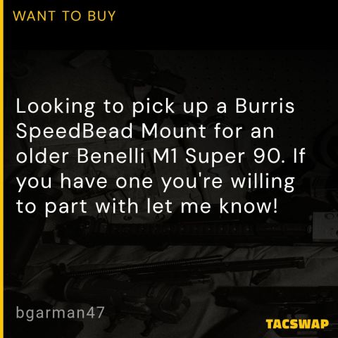 Burris SpeedBead Benelli M1