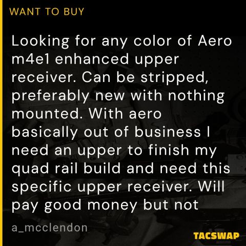 Aero m4e1 enhanced upper 