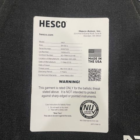 Hesco 4401 Lvl 4 plates set