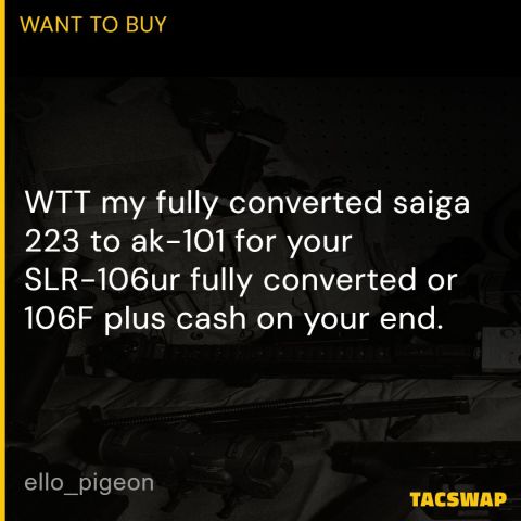 WTT for Arsenal slr 106fr