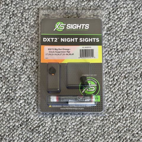 BIG DOT Suppressor Height Tritium Night Sights Glock Tall XS Big Dot Tritium Sights BNIB