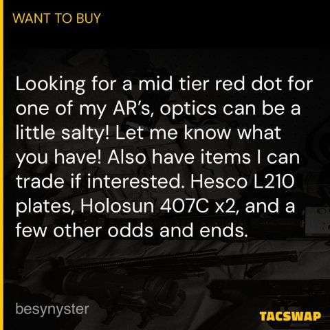 WTB/WTT for your rifle dots