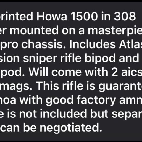 Howa 1500 308 cal masterpiece 