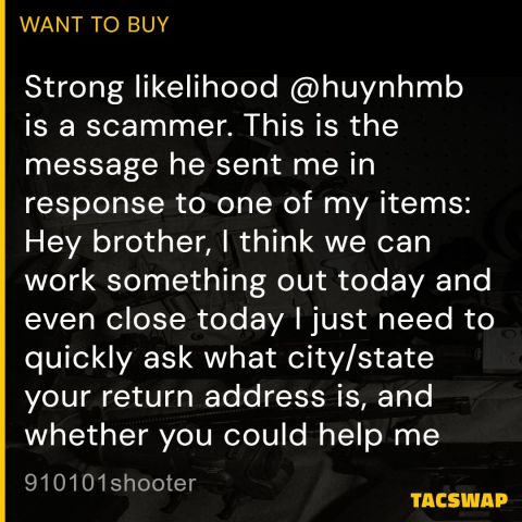 Buyer Beware user: Huynhmd