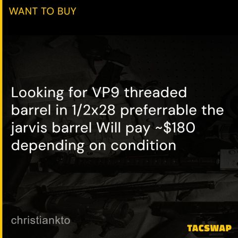 WTB VP9 Threaded barrel 1/2x28