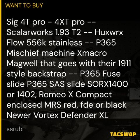 Updated Trades for my stuff