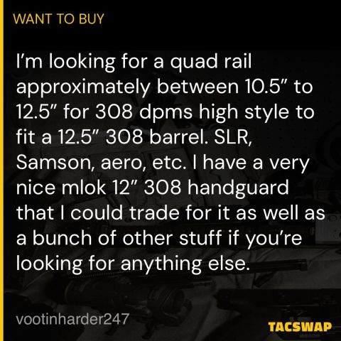 WTB/WTT 12” 308 Quad Rail  