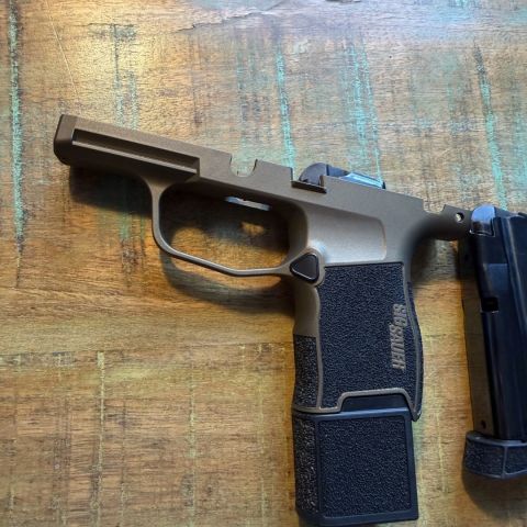 p365 burnt bronze grip module+
