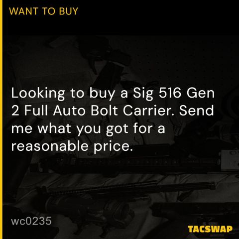 Sig 516 Gen 2 FA Bolt Carrier