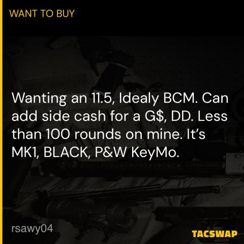 WTT Basically New 14.5 BCM UPP