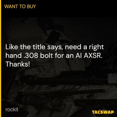 AI AXSR RH .308 Bolt Assembly