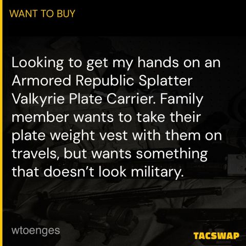 AR500 Splatter Valkyrie Carrie