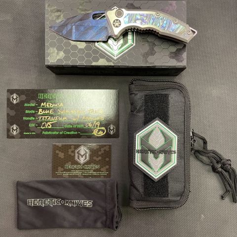 Heretic Medusa Blue Damascus 