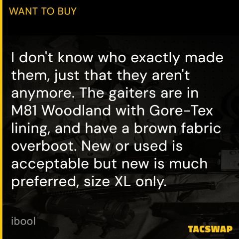 M81 Woodland Gore-Tex Gaiters