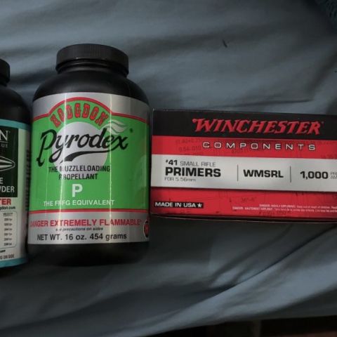 Powder, primers and reloader