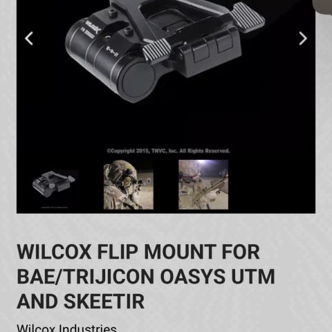 Wilcox oasys utm/skeetir mount
