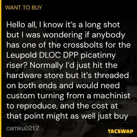 Need Leupold D-LOC crossbolt 
