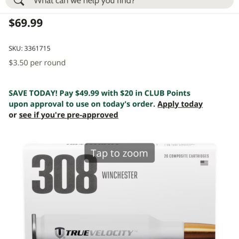 Winchester 308 True Velocity