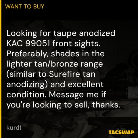 Knight KAC 99051 Taupe Sights