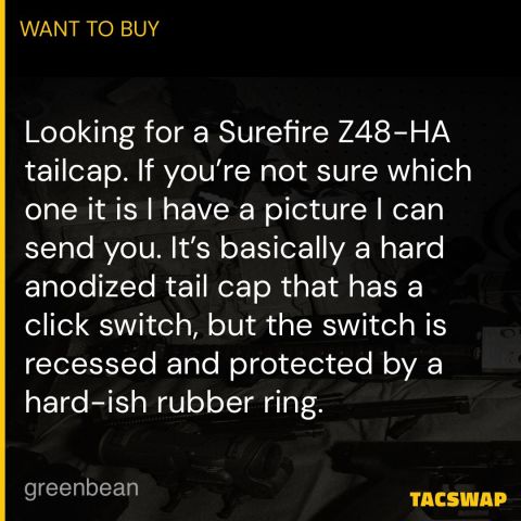 ISO Surefire Z48-HA tailcap. 
