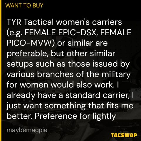 XL Women's plate carrier