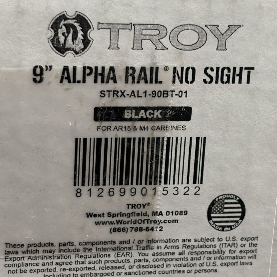 Image 3 - TROY ALPHA RAIL NO SIGHT 9”