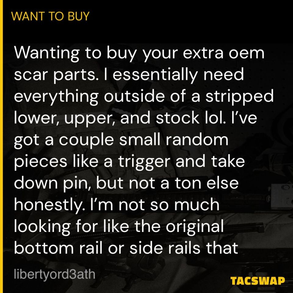 Image 1 - WTB OEM Scar Parts