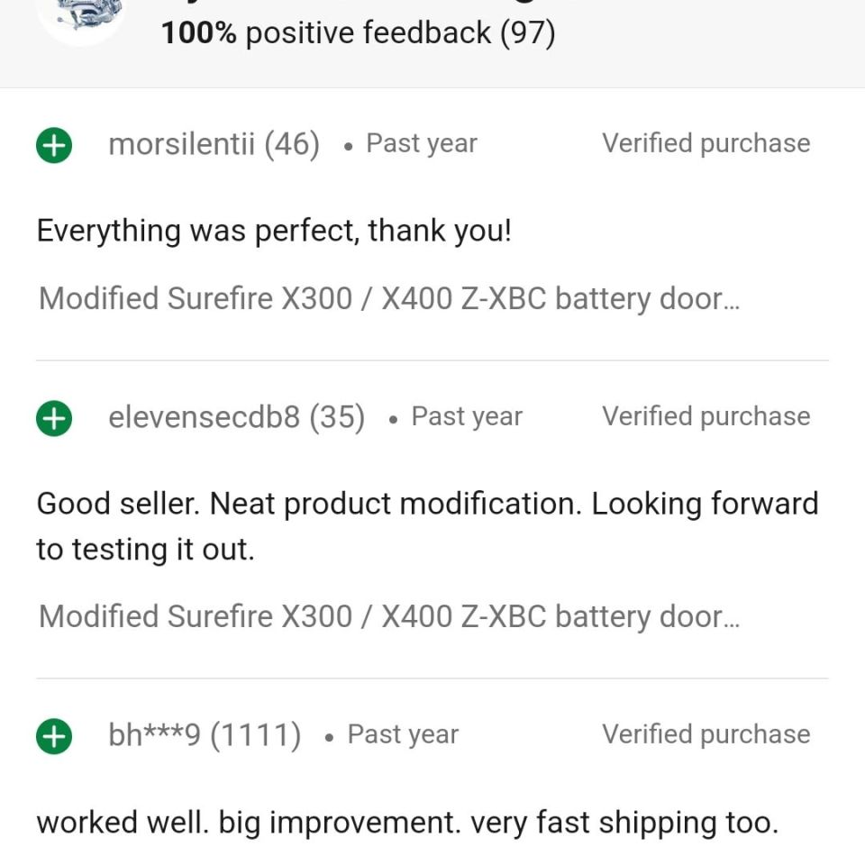 Image 4 - Surefire X300 modified battery door