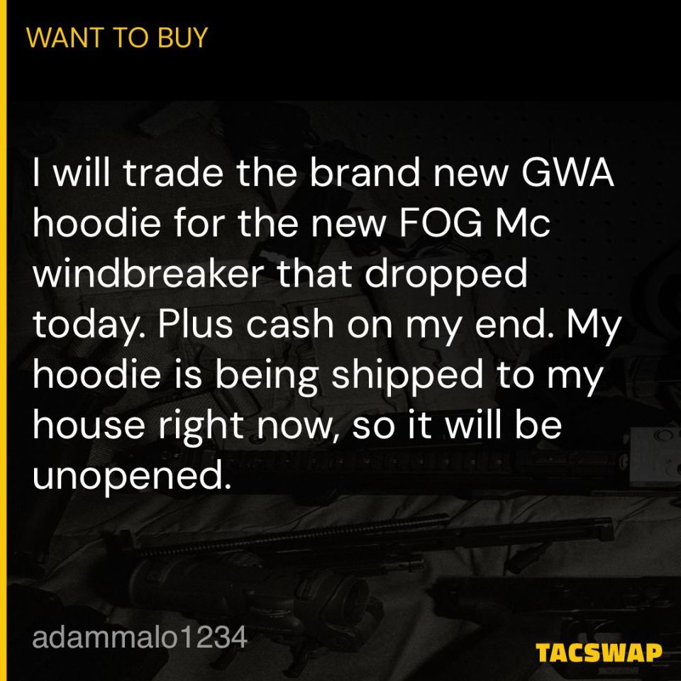 Image 1 - GWA Hoodie trade for FOG