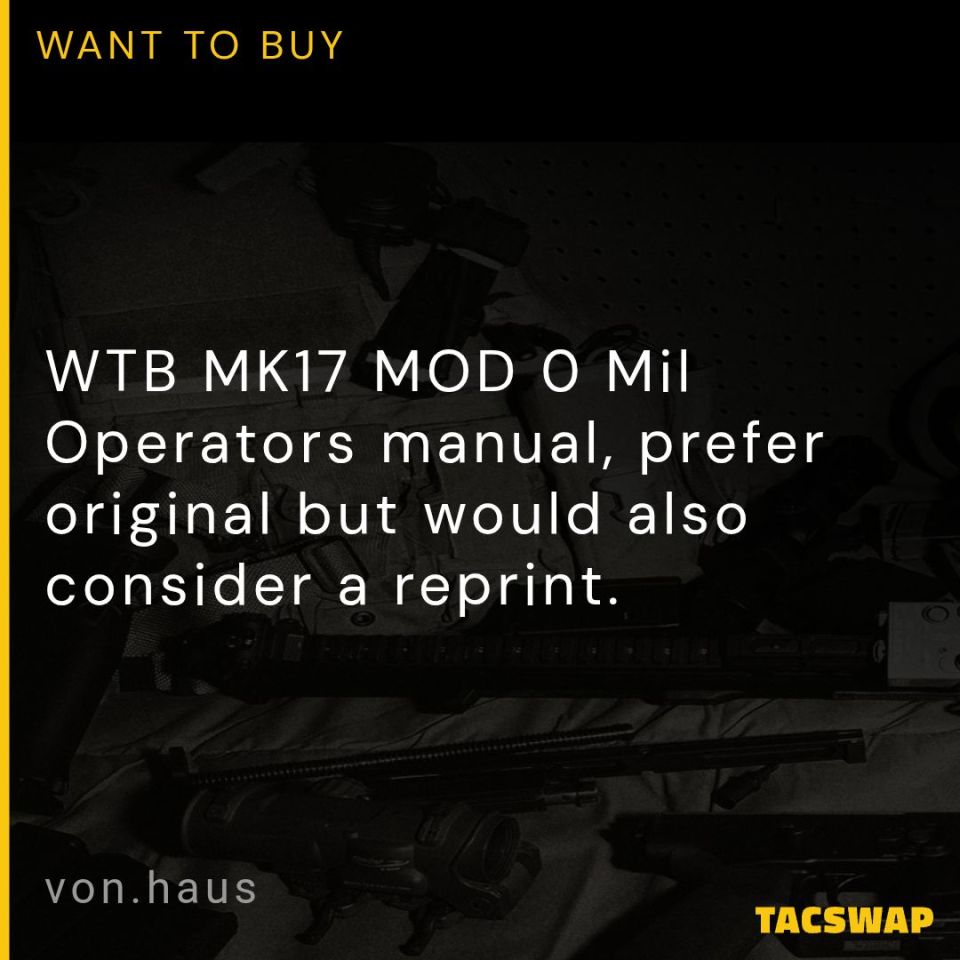 Image 1 - WTB MK17 MOD 0 Mil Op manual