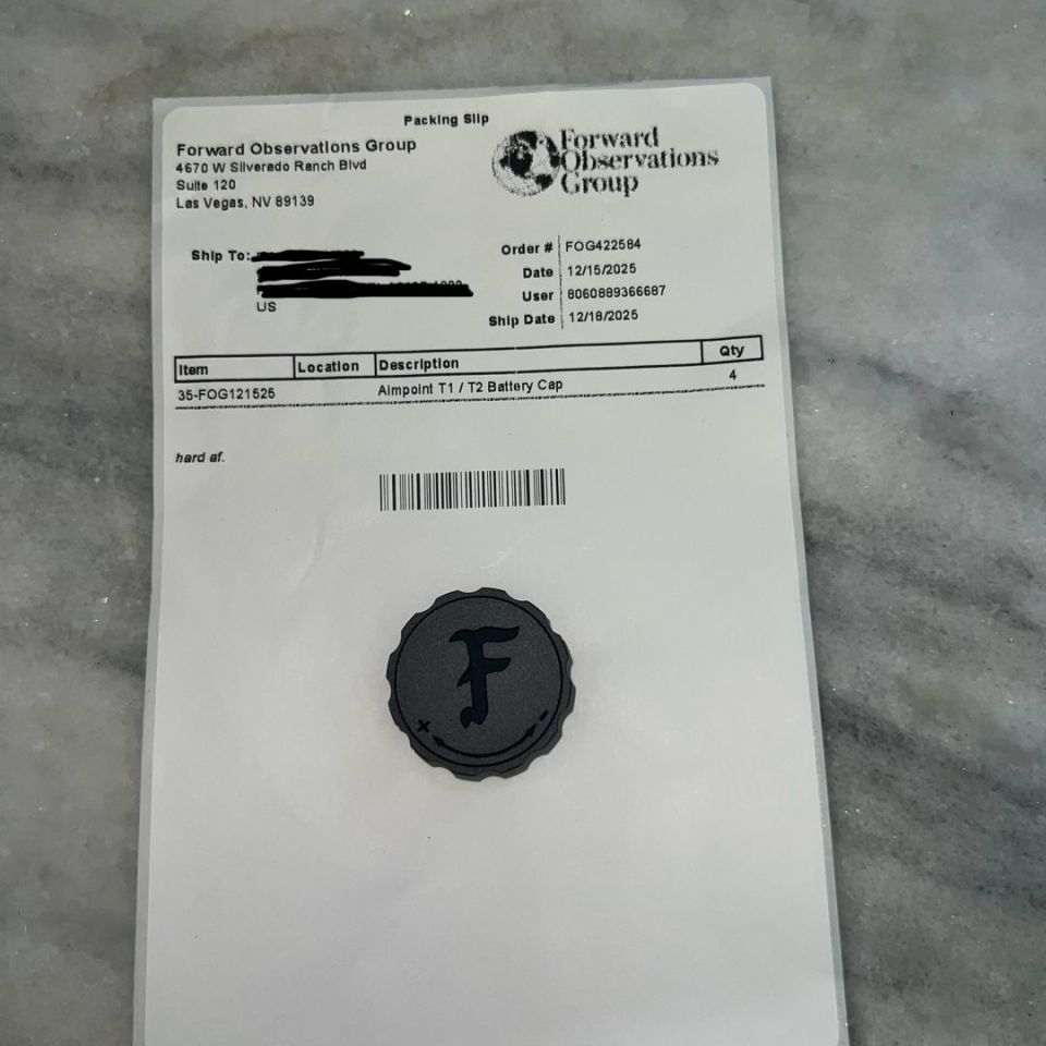 Image 1 - FOG Aimpoint T1/T2 battery cap