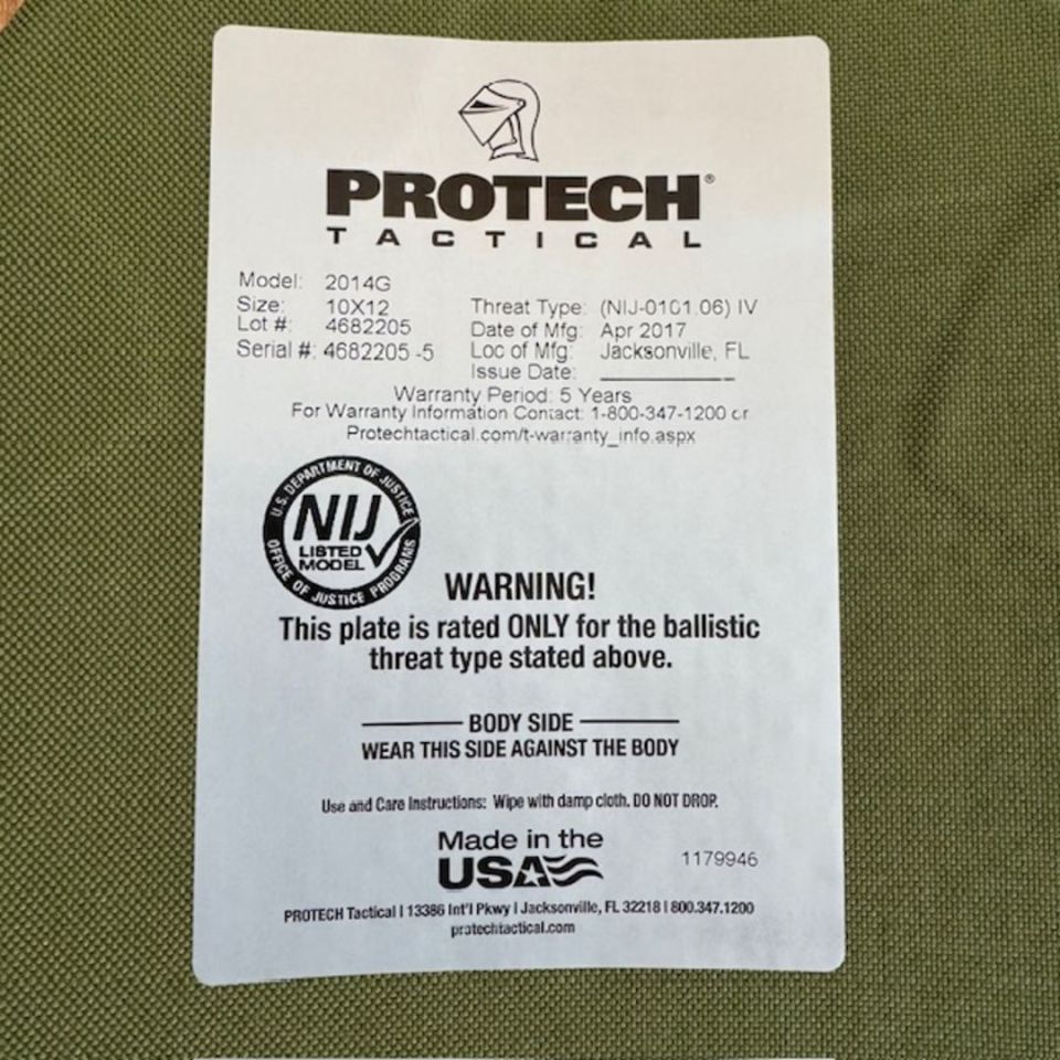 Image 4 - Protech 2014G Level IV+ Set 